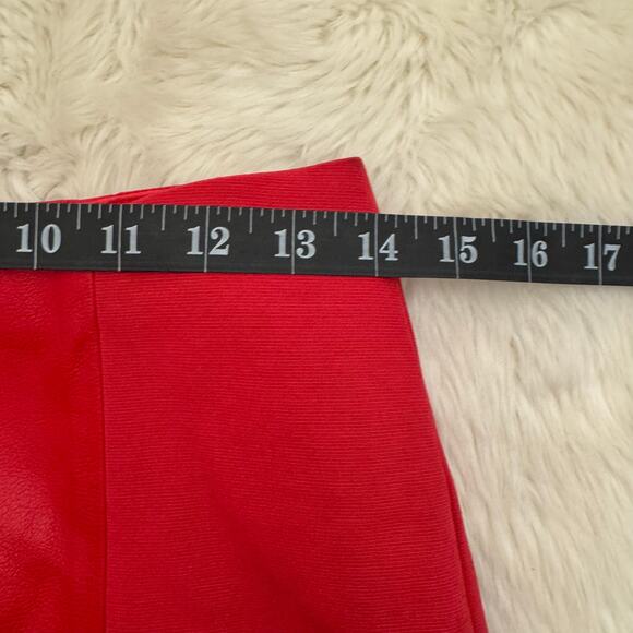 Maria Bianca Nero Red Mini Leather Pencil Skirt Small NWT - Picture 10 of 11